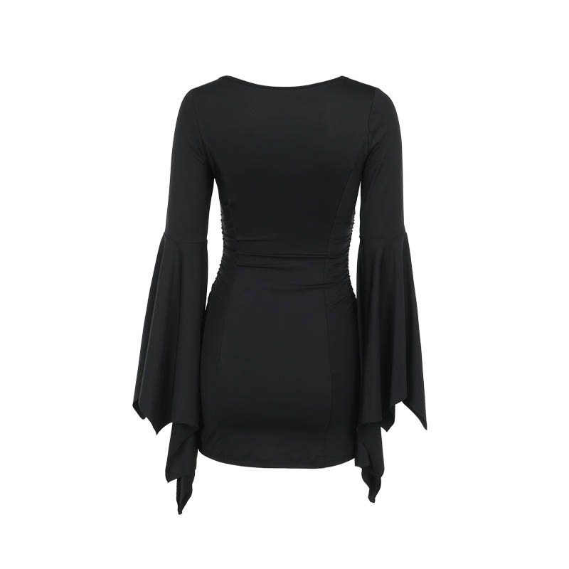 Slim Dolman V-Neck High Waist Short Dress