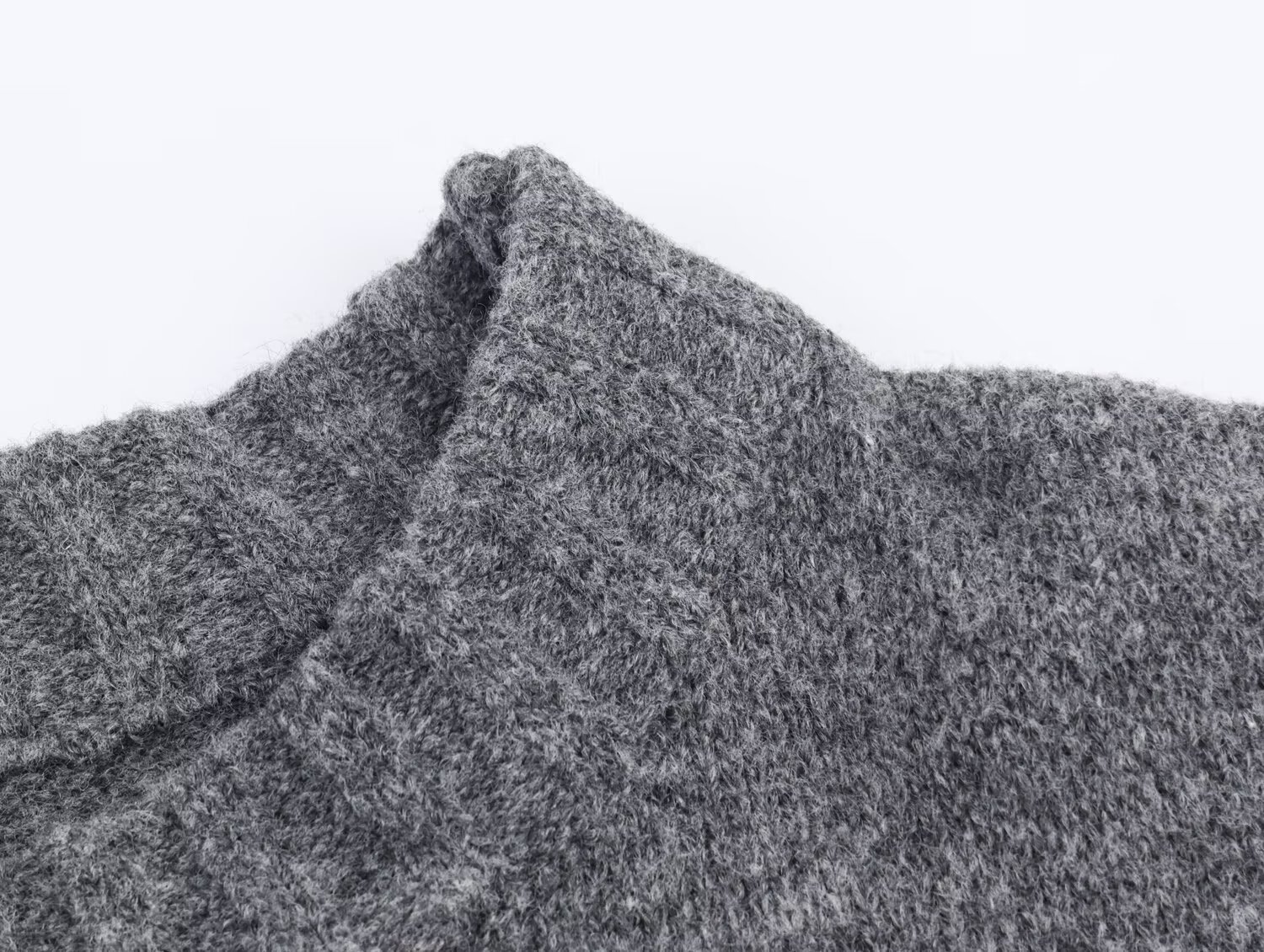 Ladies' Polyester Plain Rib Crew Sweater