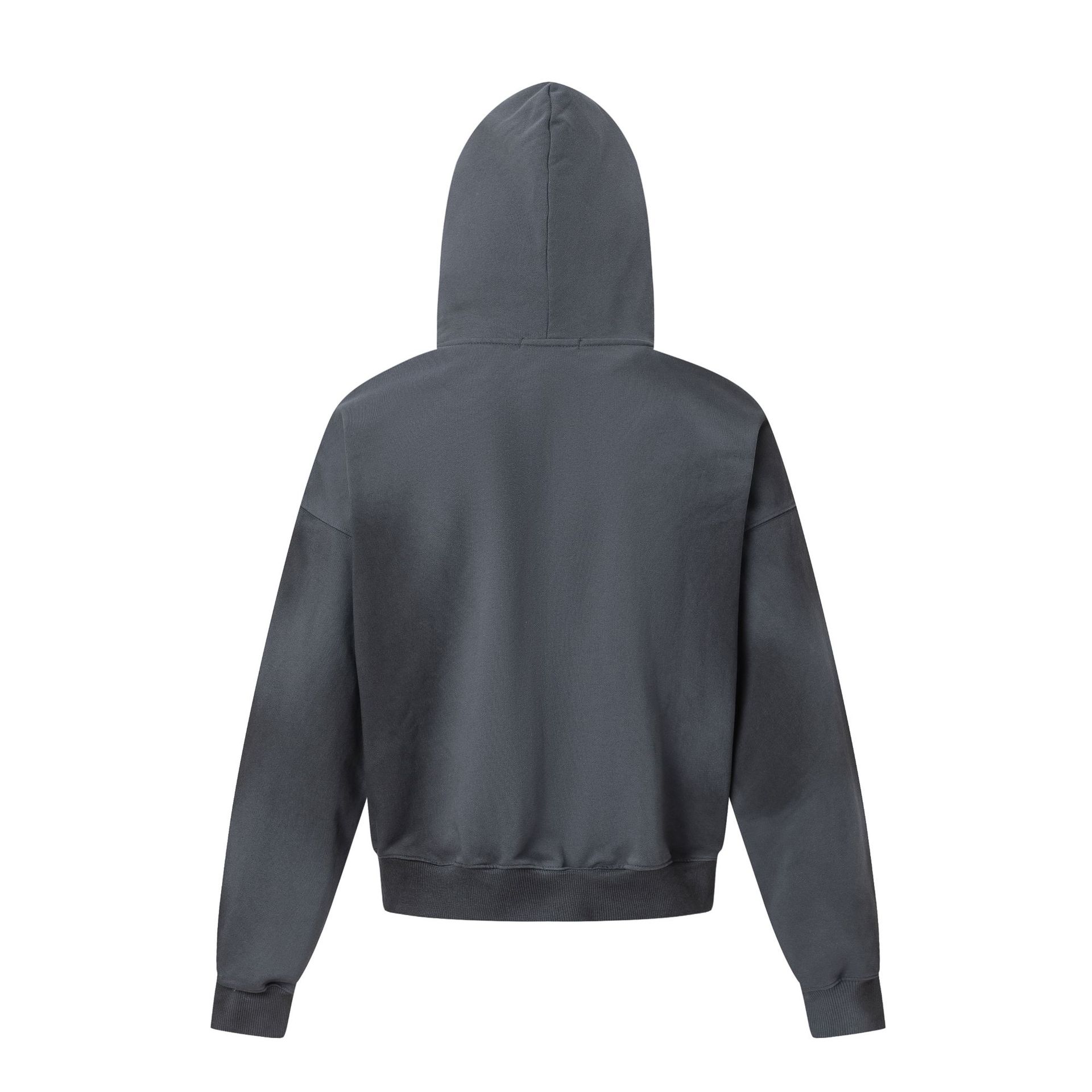 Streetwear Cropped Boxy Pony Print Zipper Hoodie