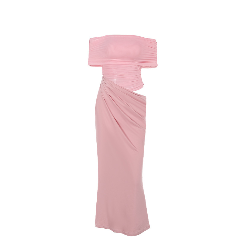 Ladies Asymmetric Midriff Cutout Bodycon Dress