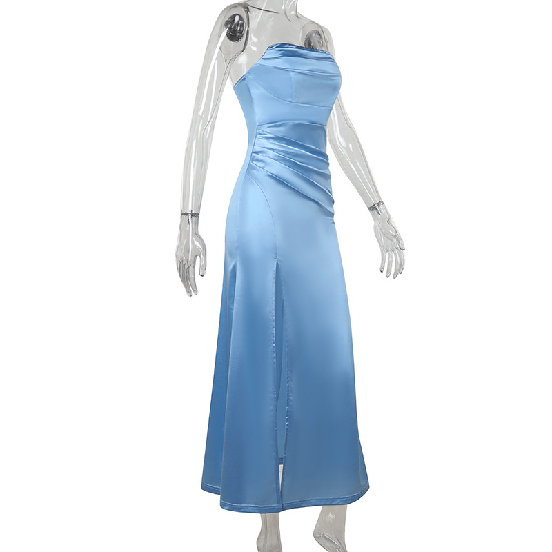 One-Shoulder Fitted Dress with Side Split