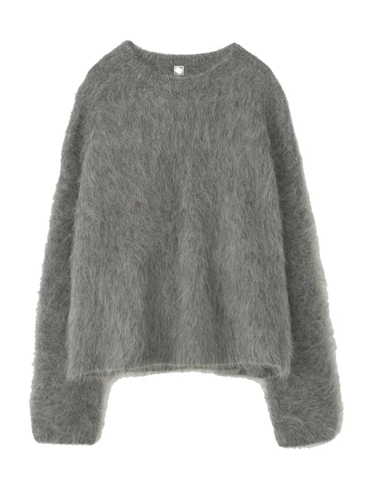 Women Chunky Crew Loose Sweater Full Arm Cold