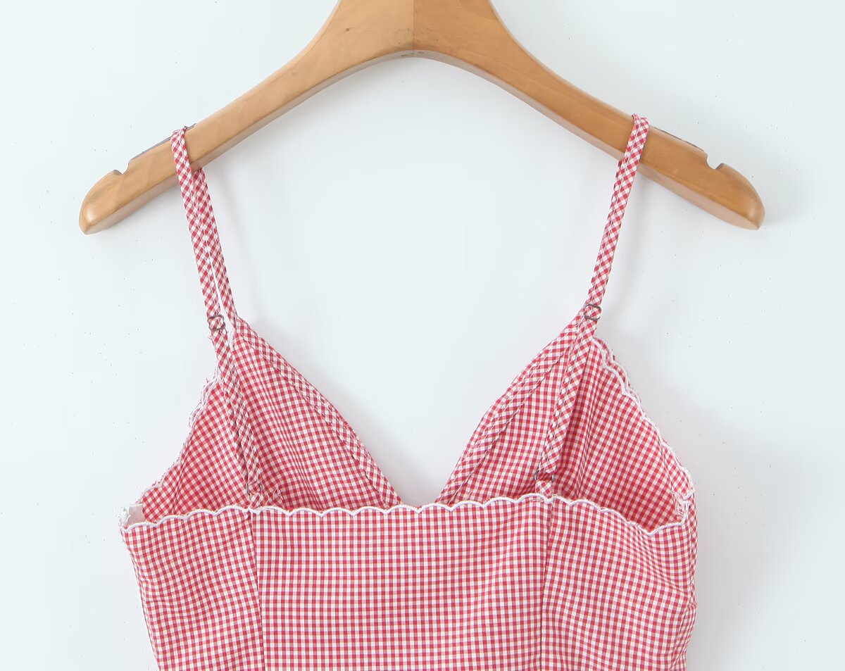 Deep Plunge Embellished Grid Vest