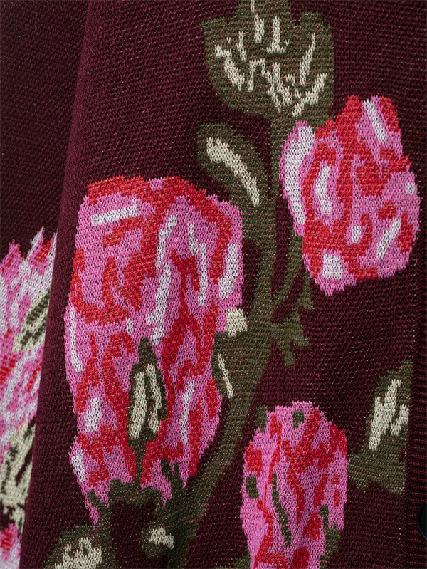 Ladies Crew Neck Polyester Button Front Cardigan
