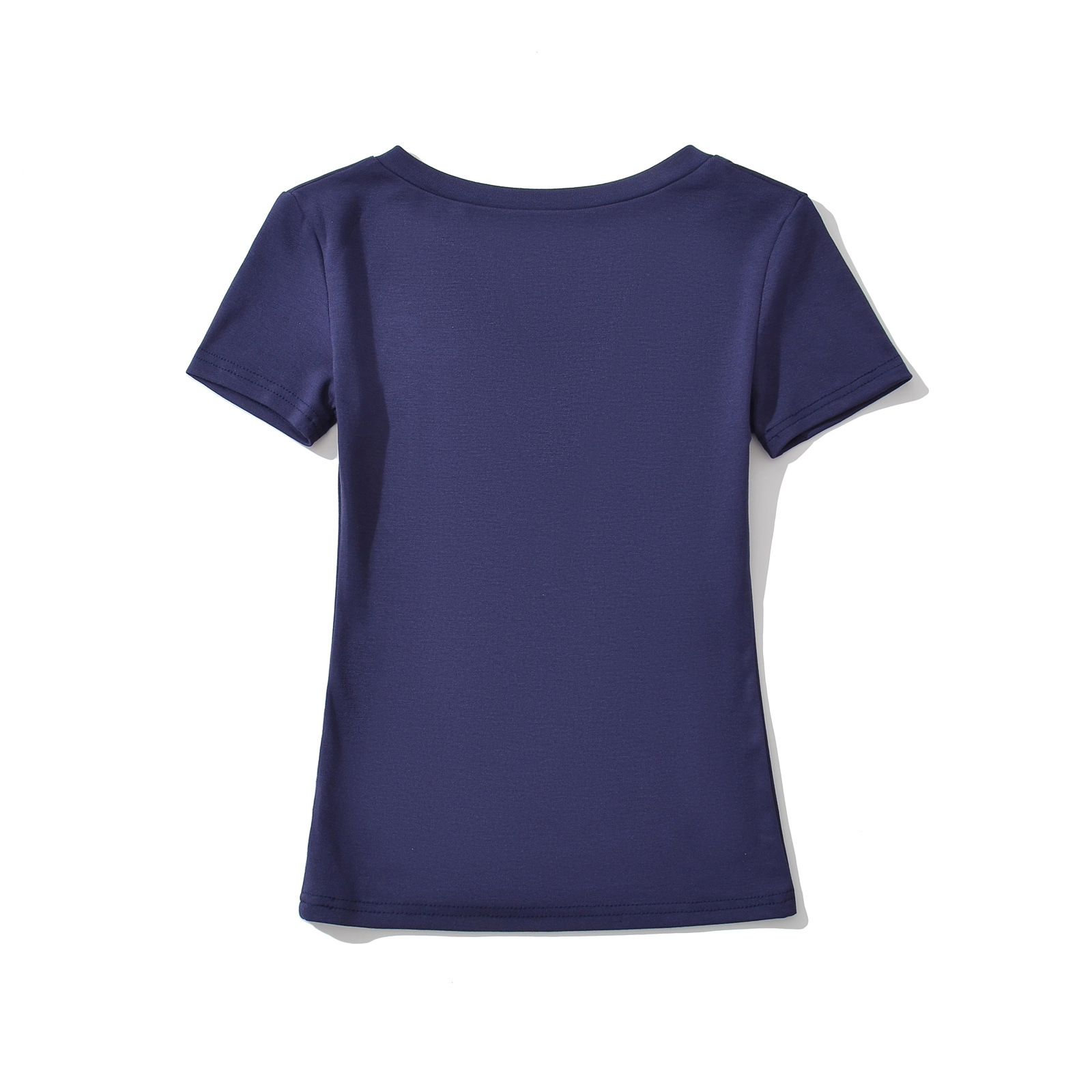 Half-Open Collar Short Sleeve T-Shirt