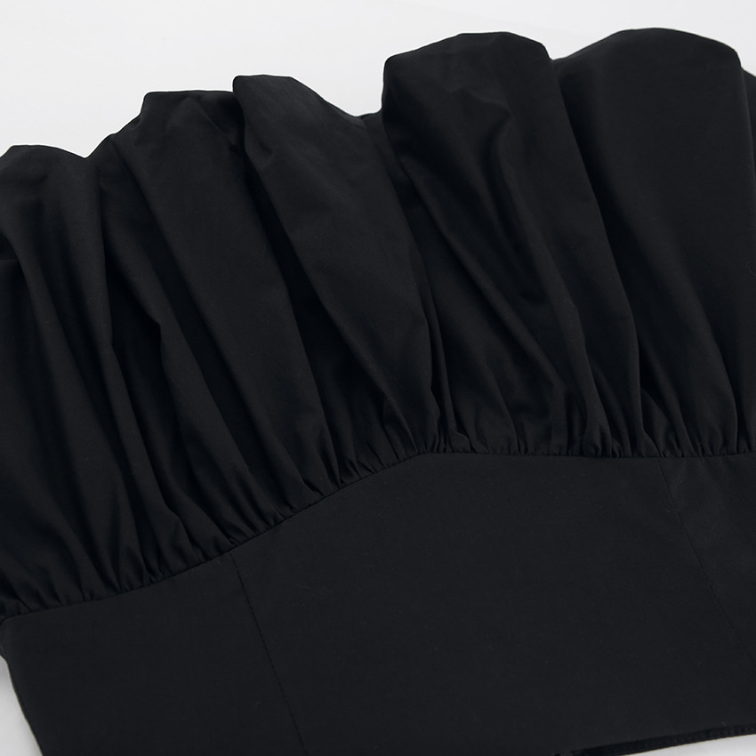 Elegant Cotton High-Waist Bubble Skirt for Office Wear A-Line Skirt Slimming Short Skirt