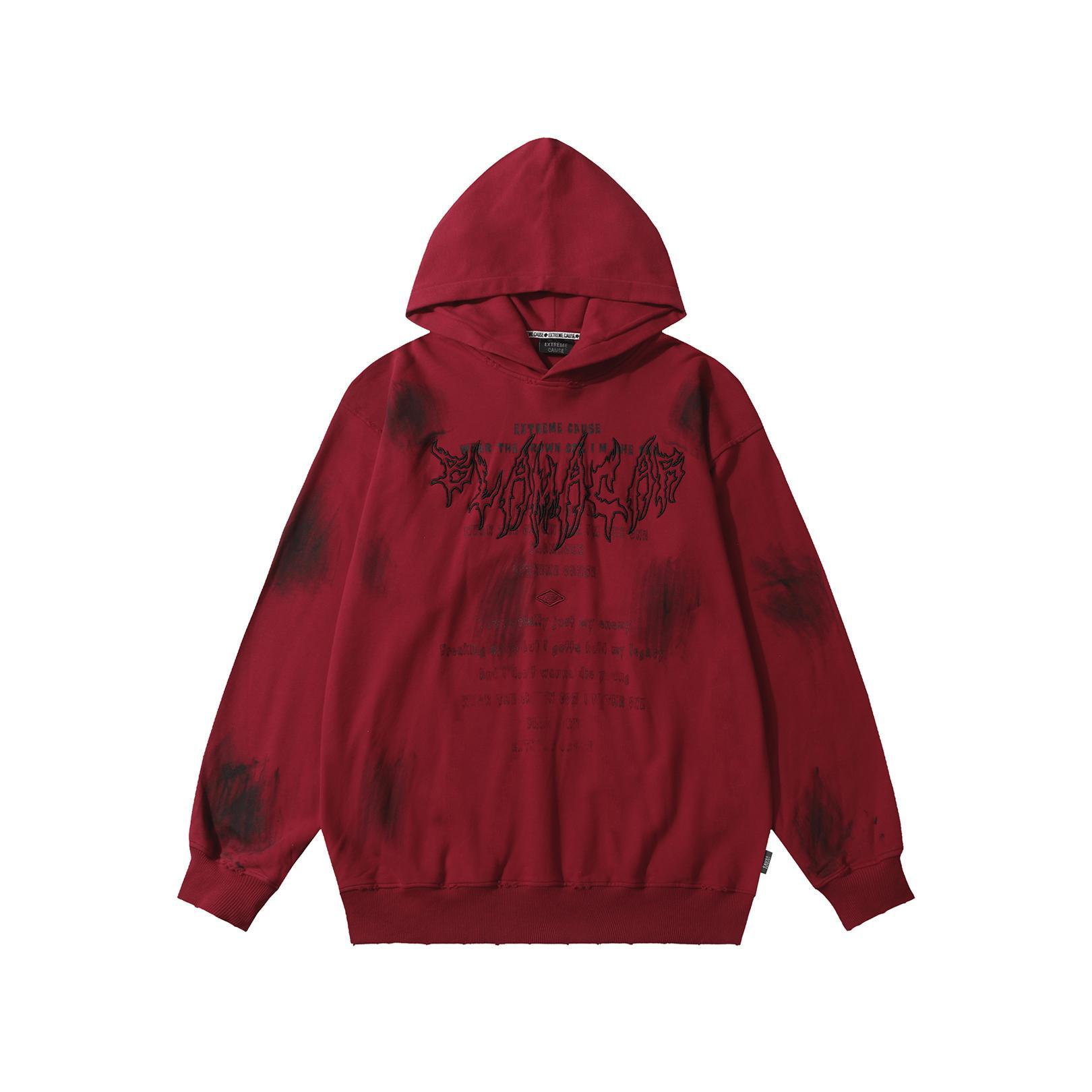 Alphabet Print Long Sleeve Cotton Hoodie