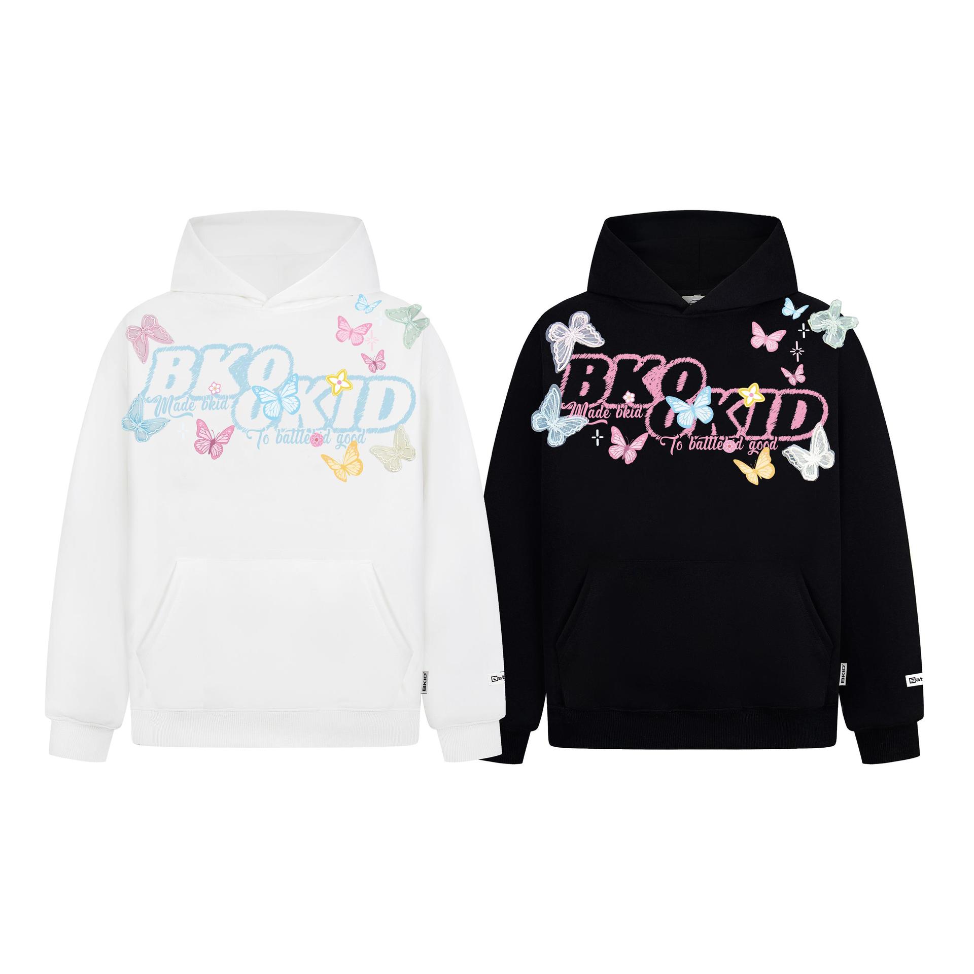 Vibrant Embossed Wing Print Hoodie