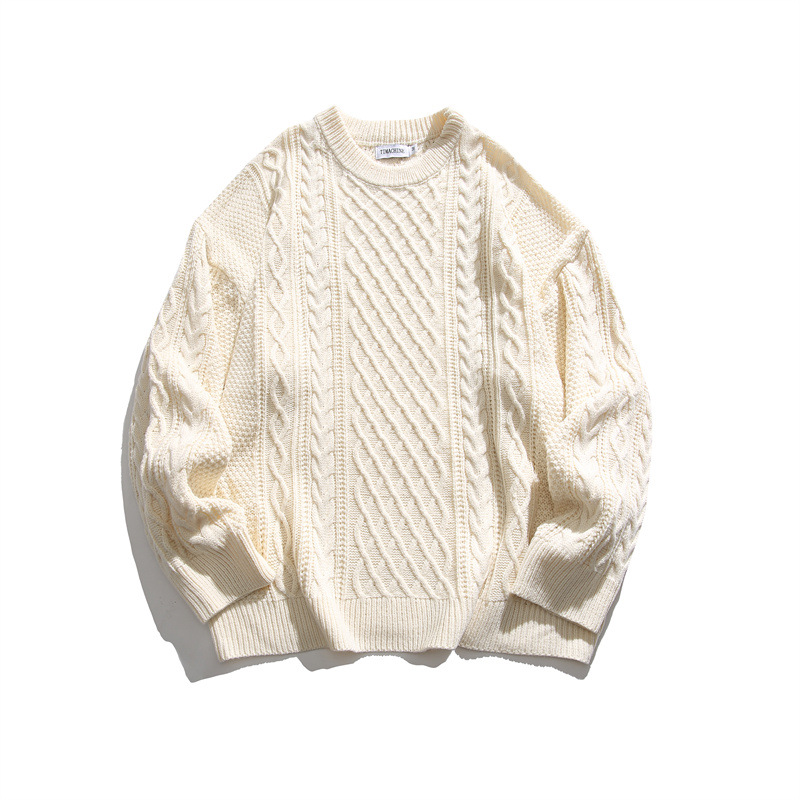 Ladies Japanese Workwear Jacquard Oversized Sweater
