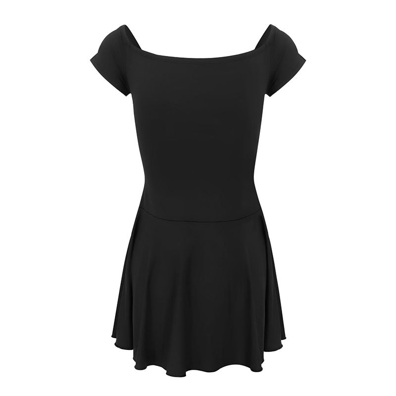 Polyester Short Sleeve Fitted Frilled Dress