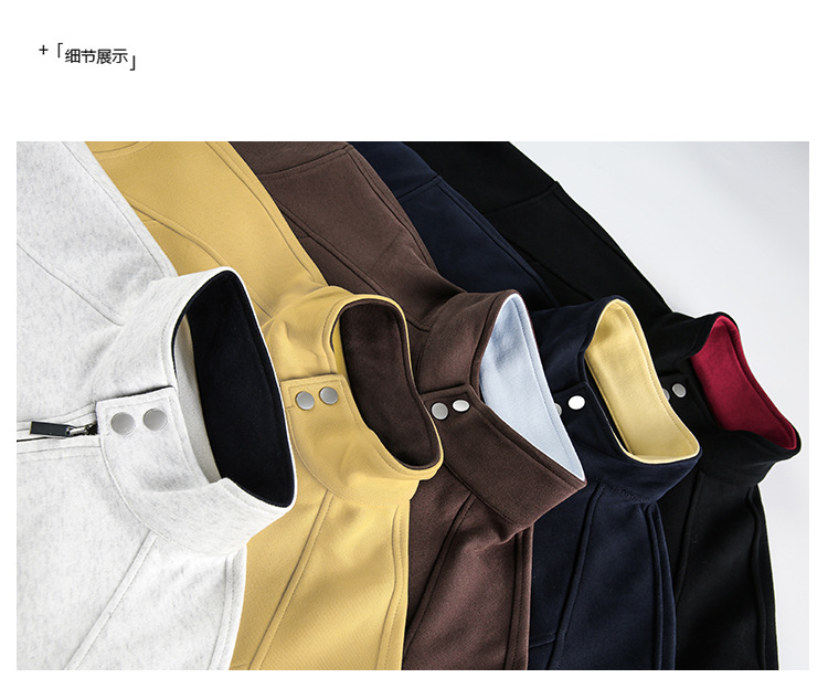 American Trend Partial Zipper Long Sleeve Sweatshirt