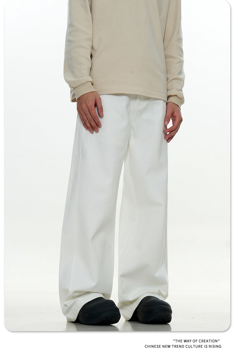Straight Casual Jeans for Men and Women Cleanfit Trendy Loose Slim Pure Cotton Long Pants