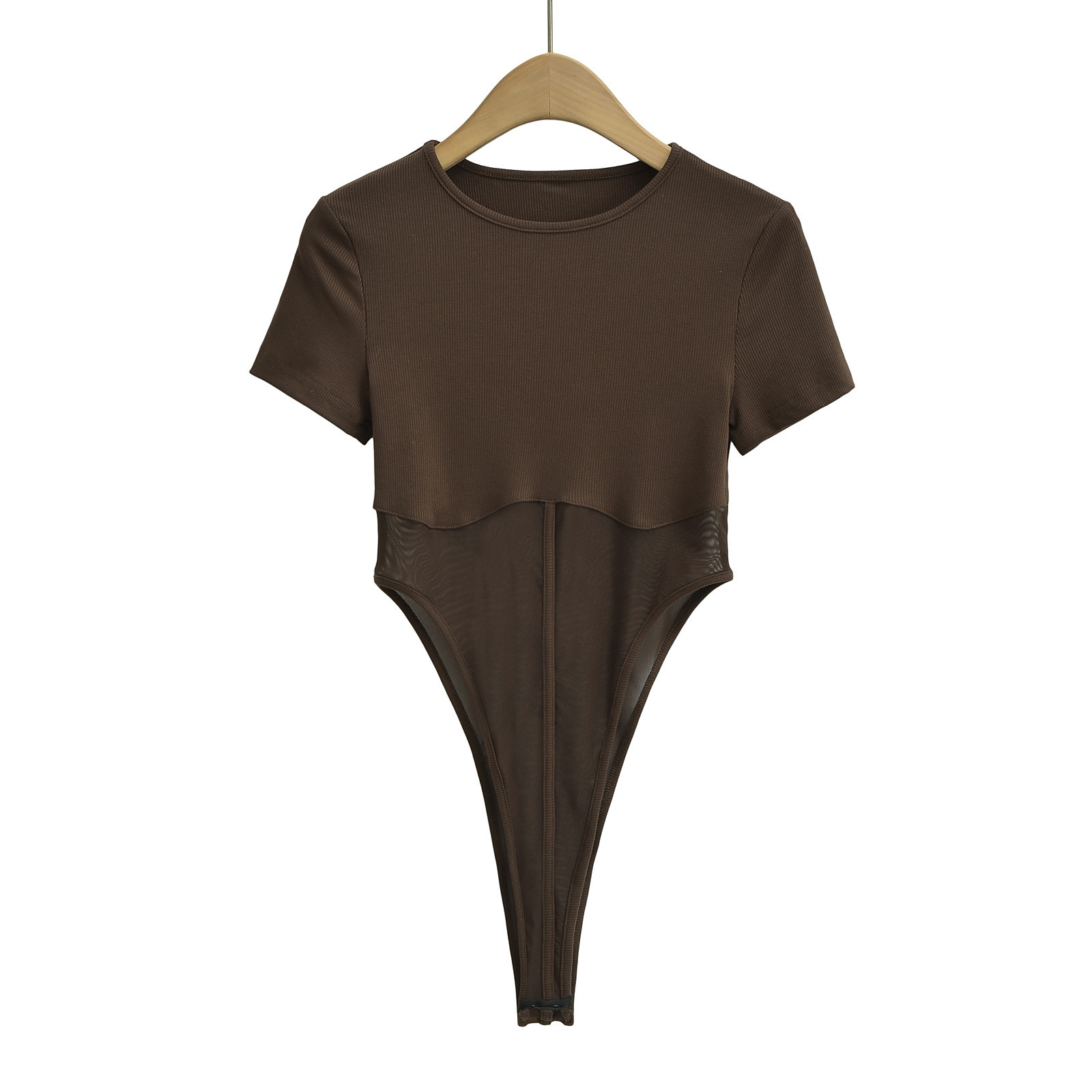Spandex Three-Quarter Sleeve Side Cutout Sheer Panel Jumpsuit