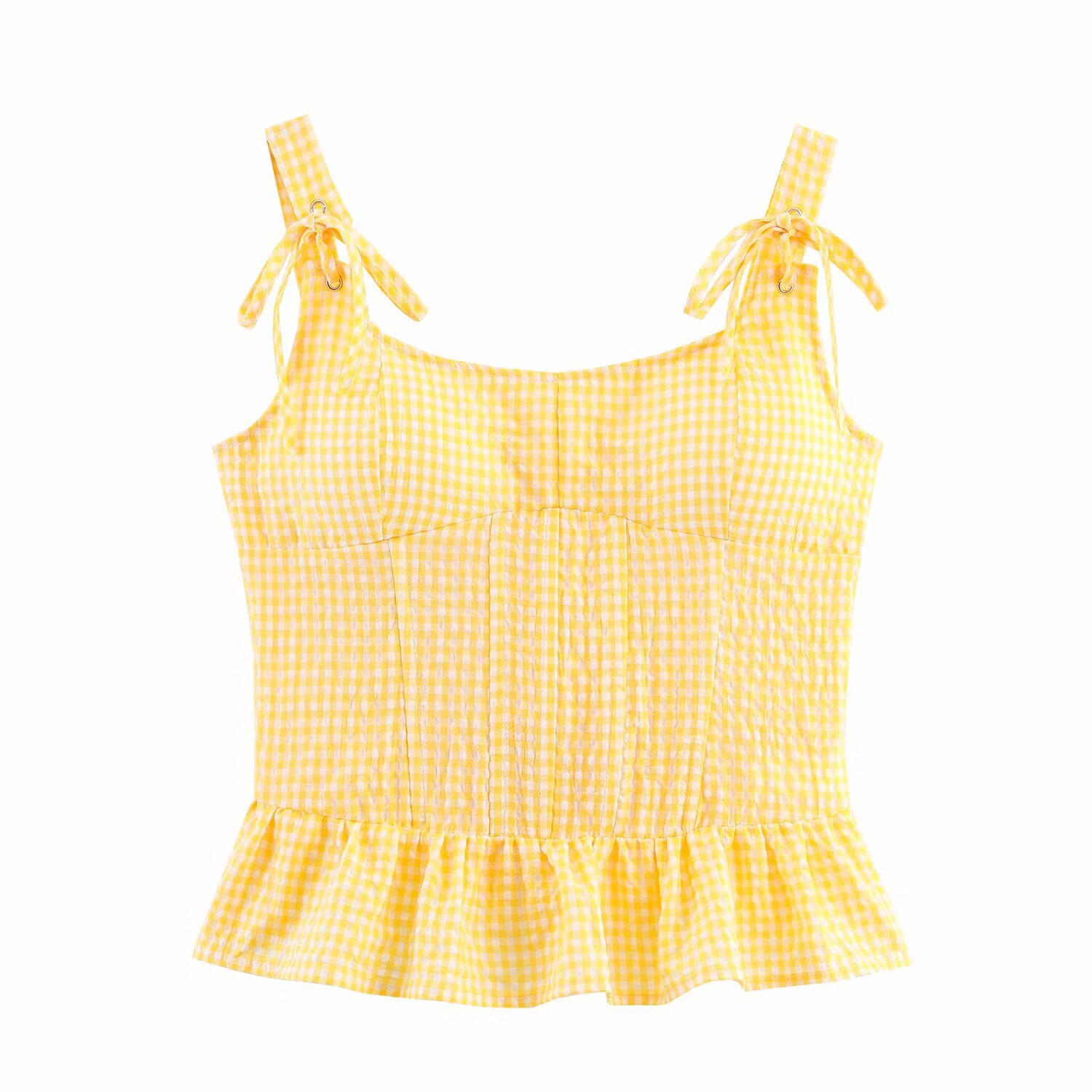 Strapless Body-Hugging Ribbon Tie Top