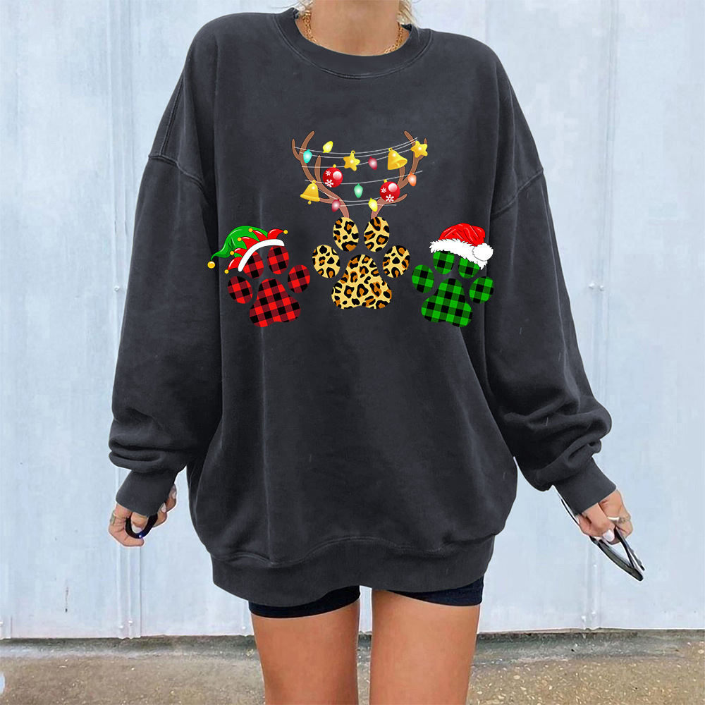 3D Animal Graphic Long Sleeve Loose Blouse
