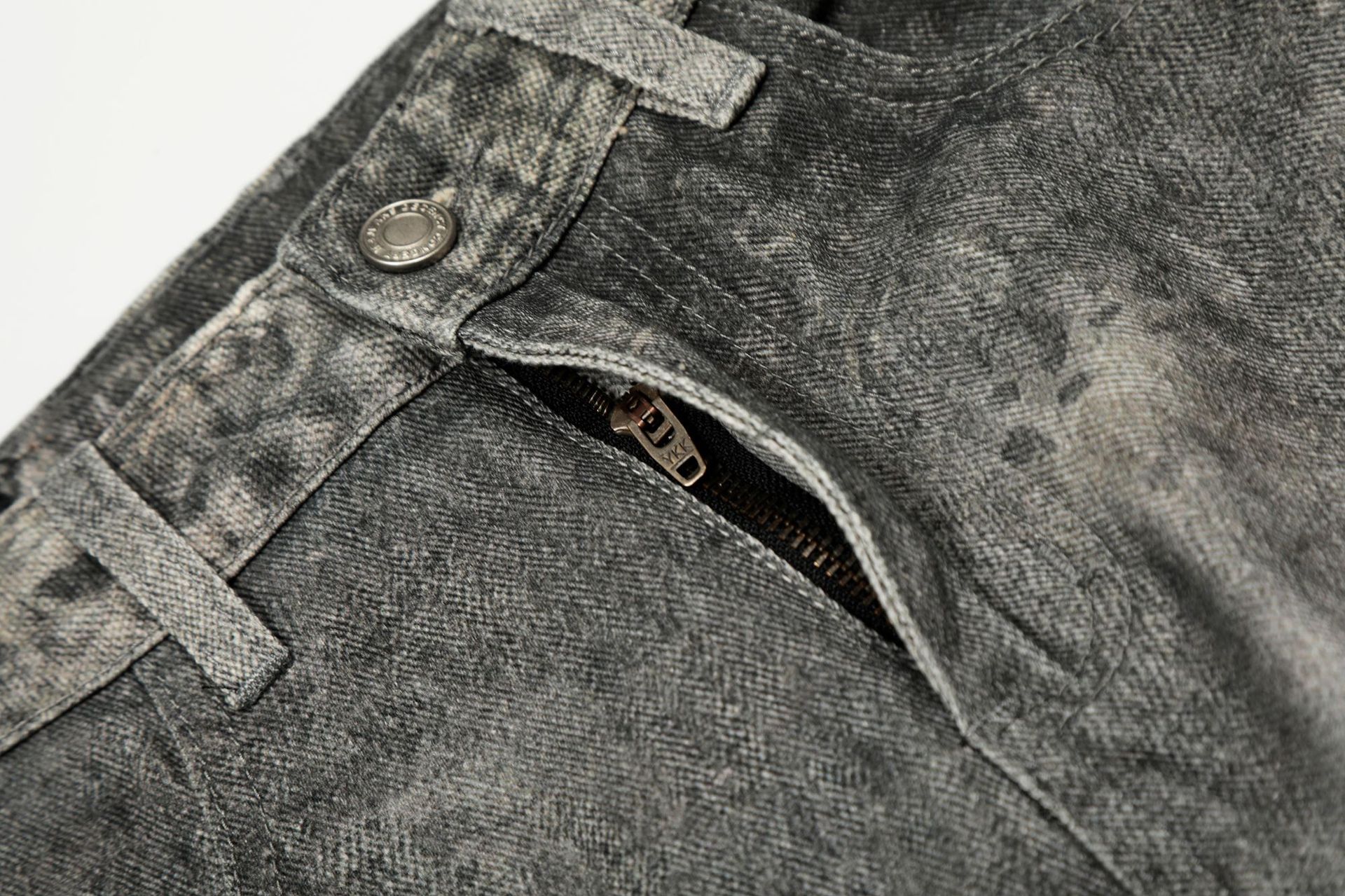Washed Blue Vintage Distressed High-End Design Men's Loose Knife-Shape Jeans