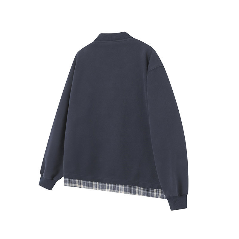 Oversized Faux Layered Vee Cut Letter Print Hoodie