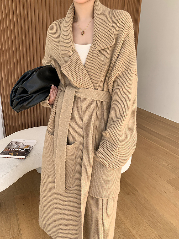 Wool Blend Oversized Collar Cardigan