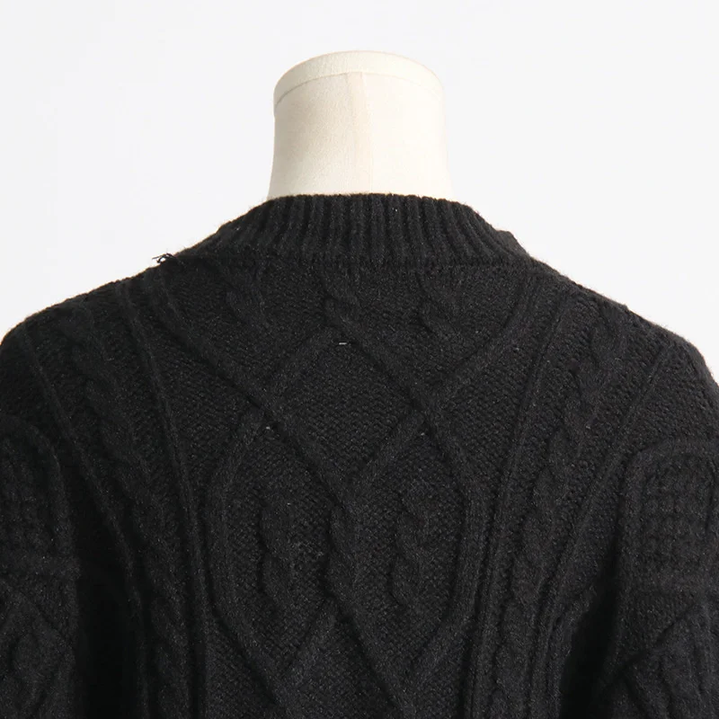Ladies Oversized Cotton Collet Asymmetric Sweater