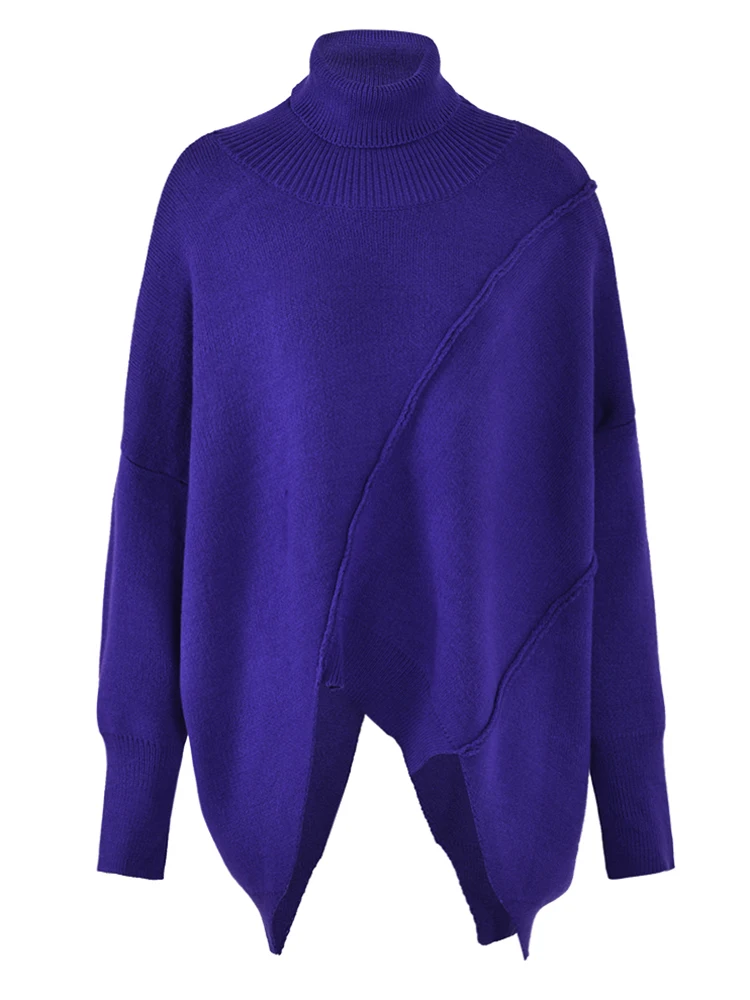 Violet Plus Asymmetric Mock Sweater Female