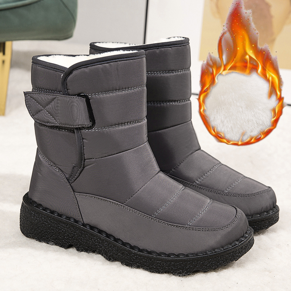 Winter New Snow Boots Women's High Top Waterproof Cotton Shoes Casual Short Tube Plush Plus Large Cotton Boots 43 Amazon