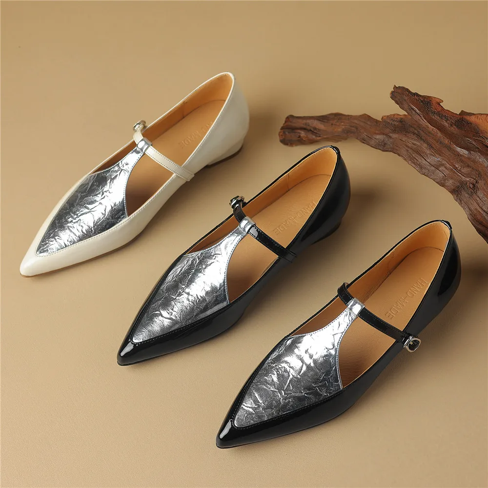 Ladies Urban Tapered Two-Tone Belted Ballerina
