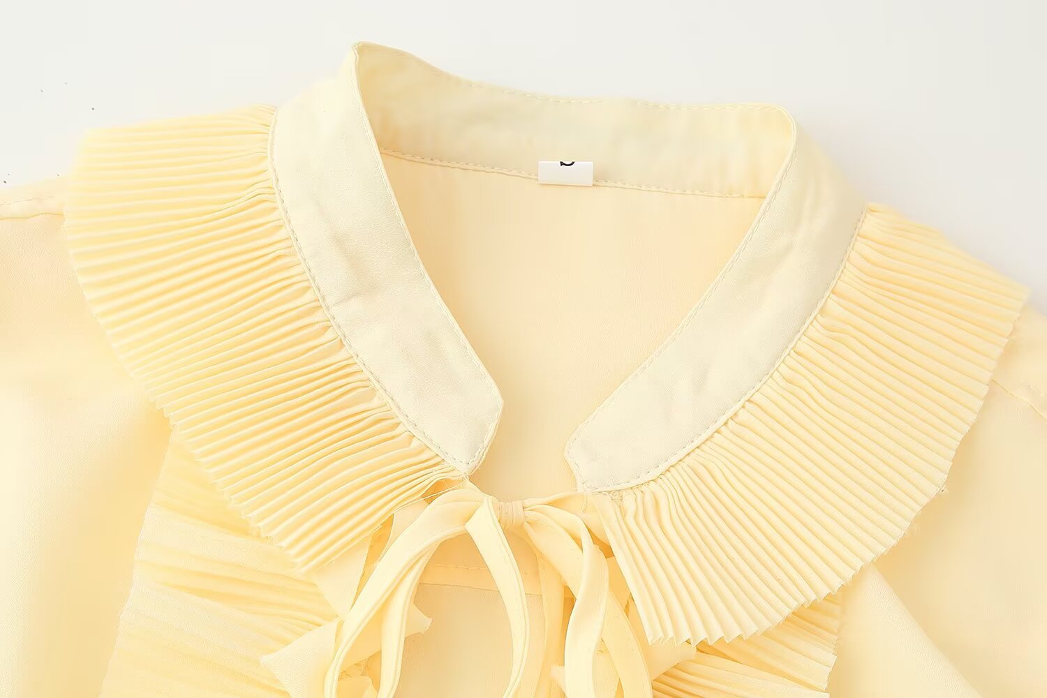 Ladies Solid Button Front Full Sleeve Frill Blouse