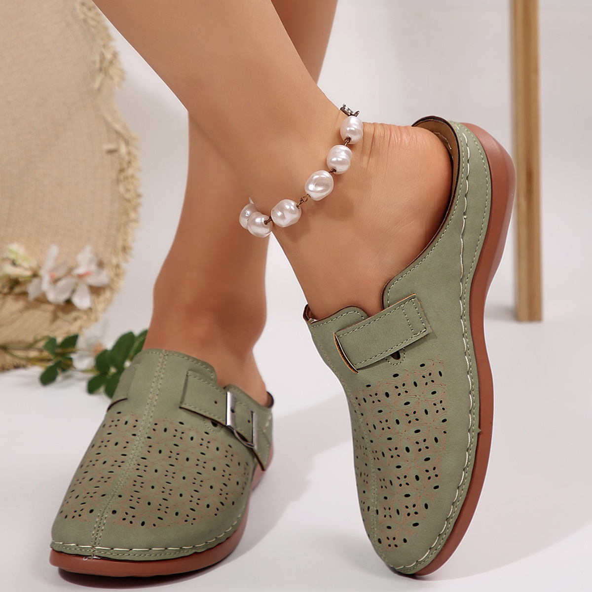 Spring and summer leisure half dragging lazy shoes