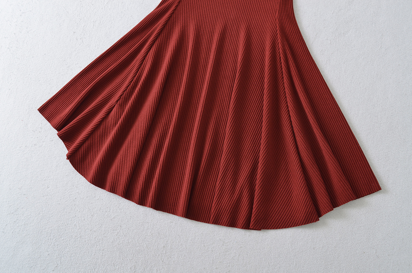 Round Neck Solid Waistline Flared A-Line Dress Short Skirt