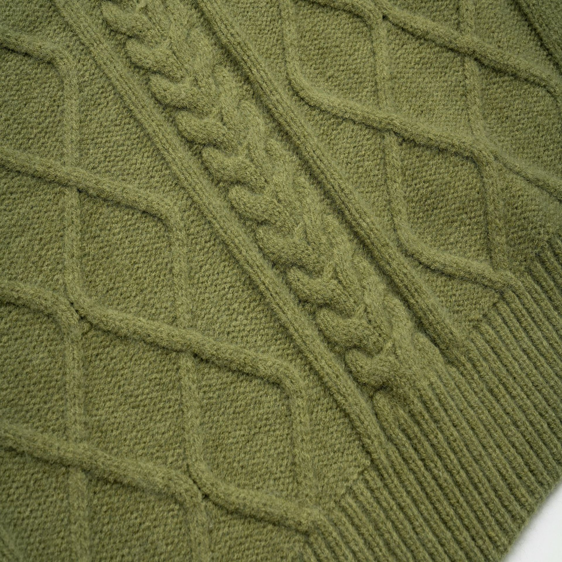 Japanese Geometric Stitch Colorblock Workwear Sweater