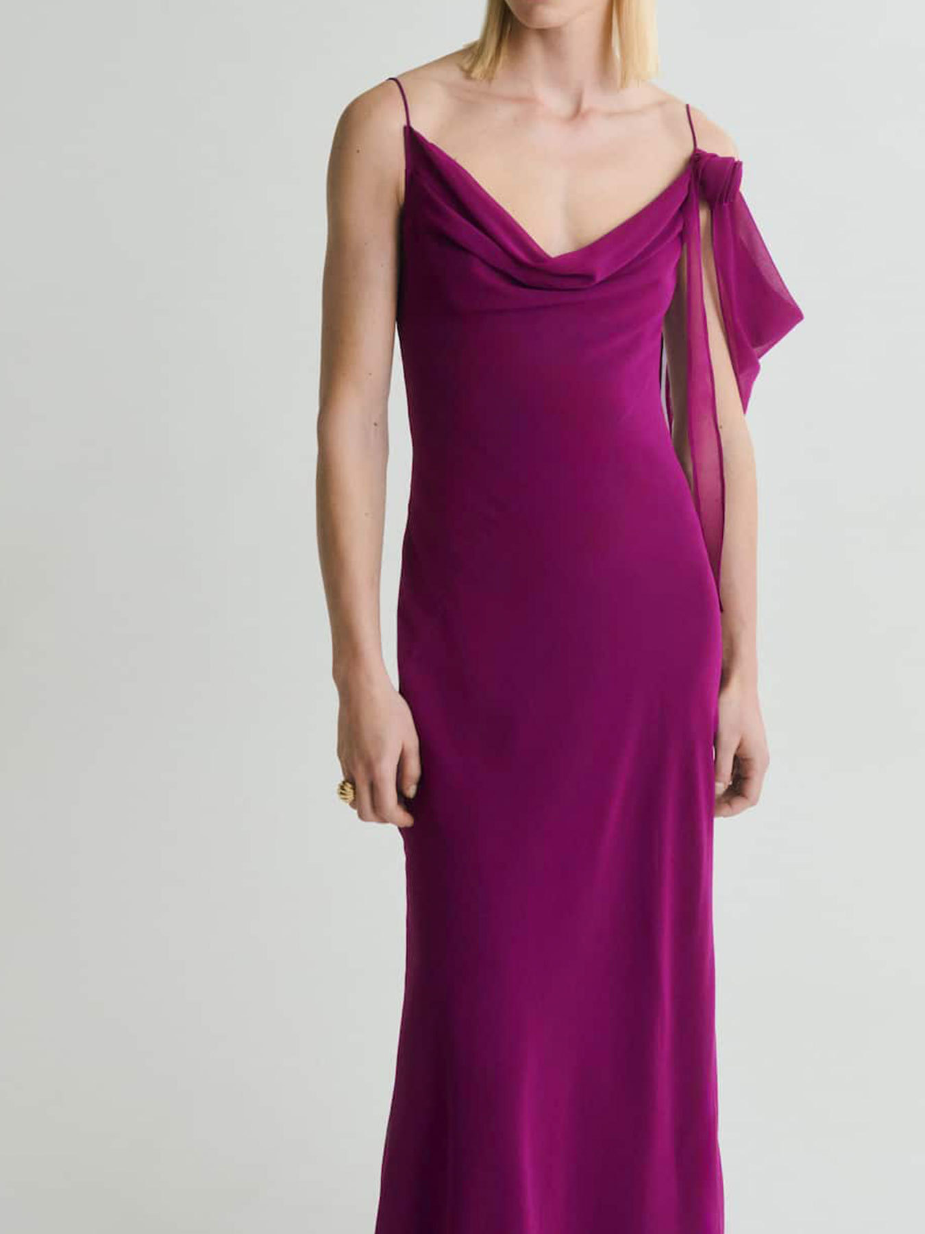 Shoulderless Ruched Fitted Open Back Evening Dress
