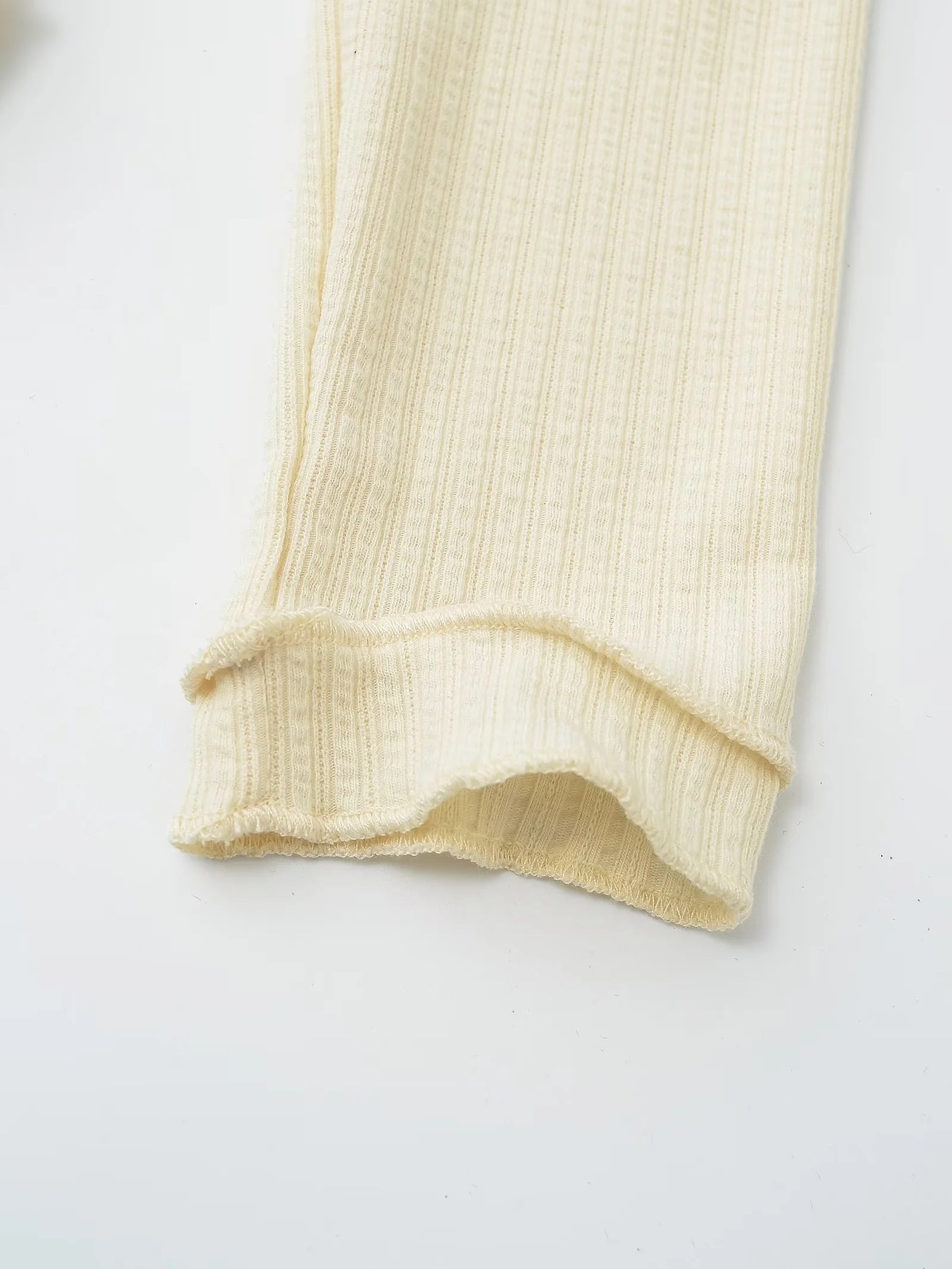 Cotton Crew Collar Full Sleeve Fitted Ribbon T-Shirt