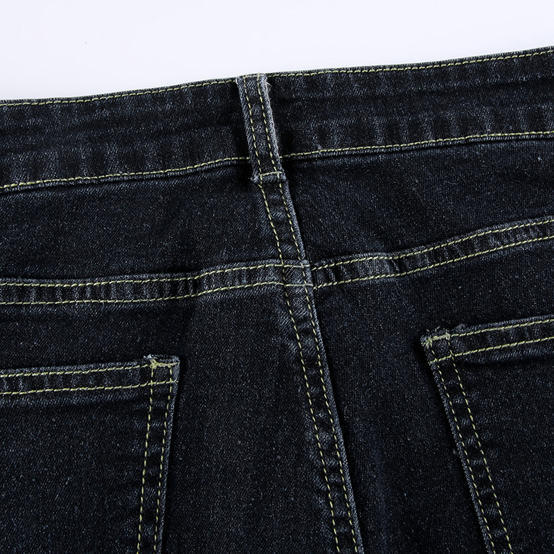 Retro blue low waisted straight leg casual pants