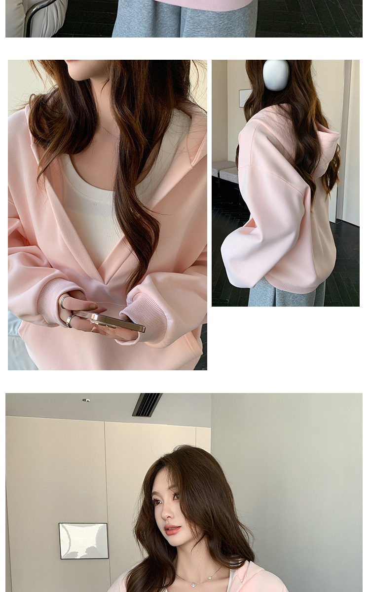 Ladies Loose Fit Cotton Blend Hoodie