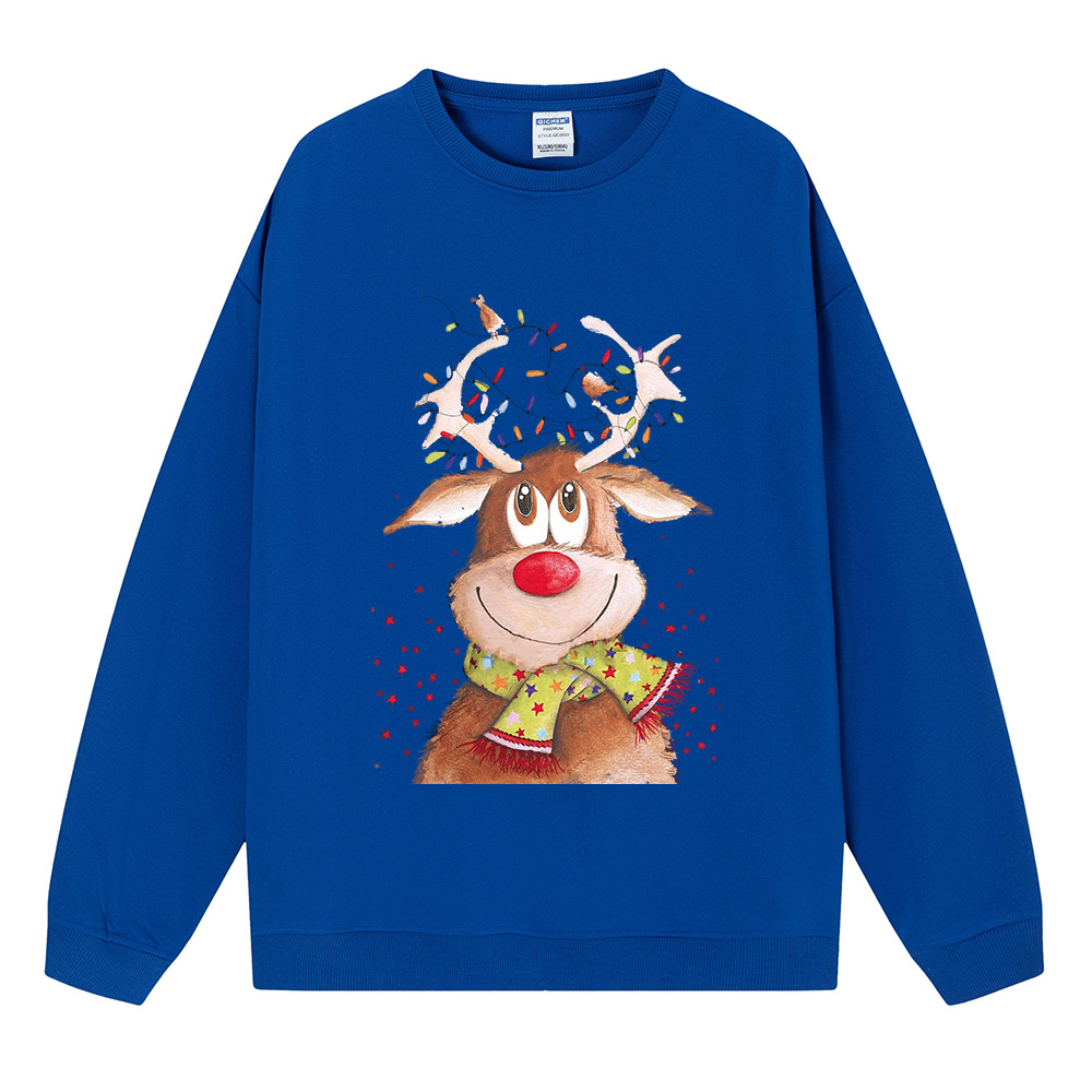 Ladies Oversized Winter Deer Anime Cotton Hoodie