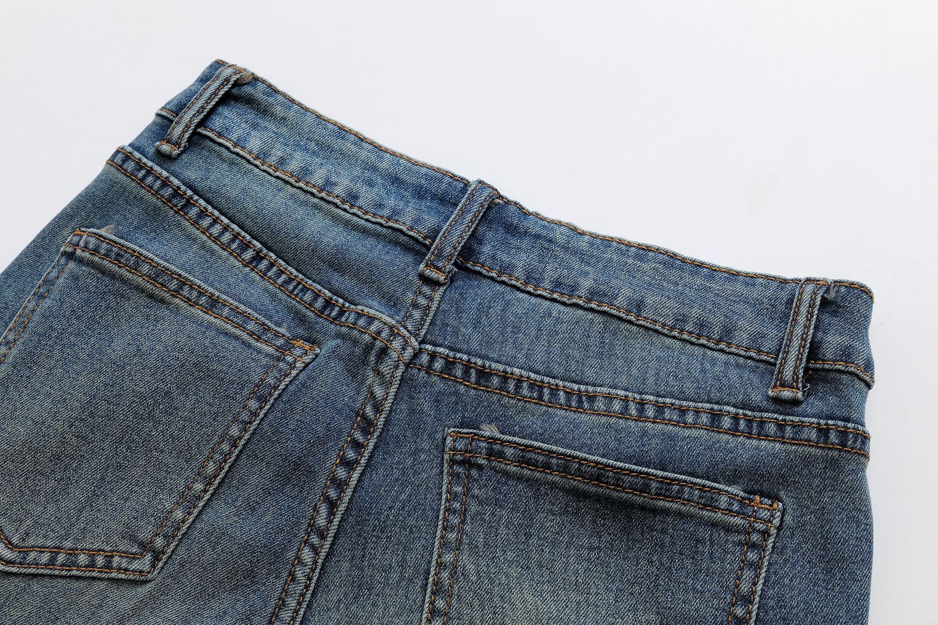 Mid low waist floor length flared pants jeans