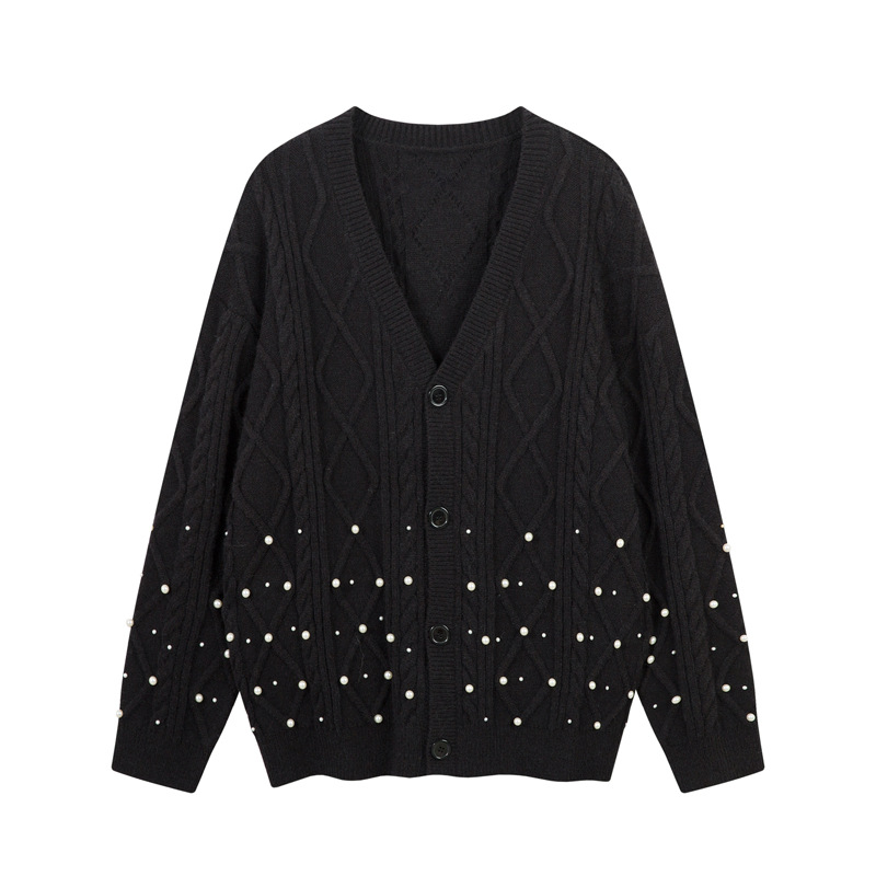Urban Relaxed Fit Long Sleeve Plunge Neck Cardigan