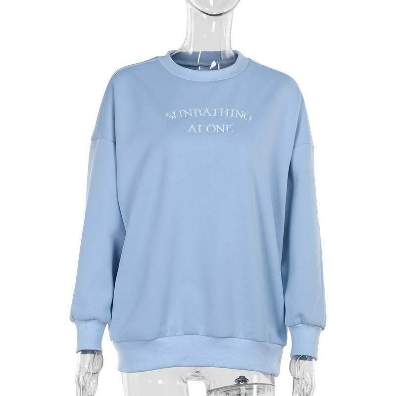 Ladies Oversized Embellished Plain Hoodie