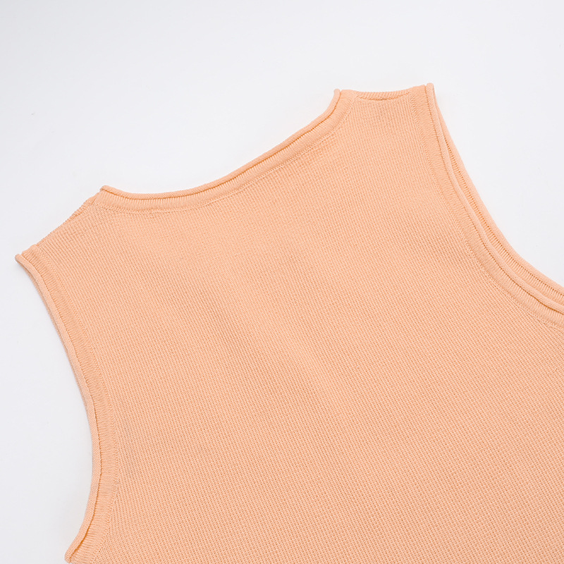 Sleeveless Round Neck Straight Polyester Spandex Dress