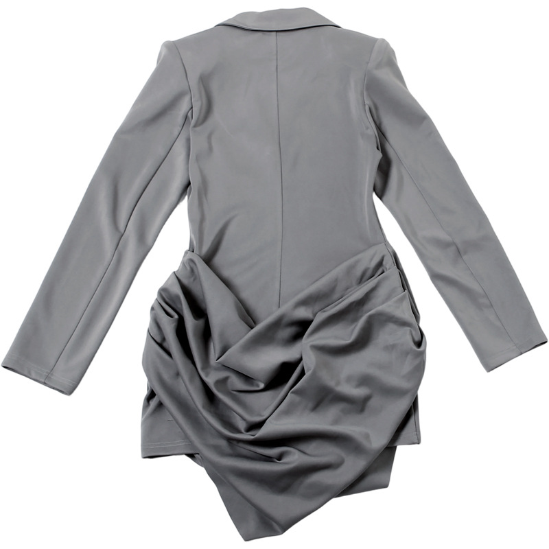 Plunging Neckline Fitted Nipped-In Polyester Dress