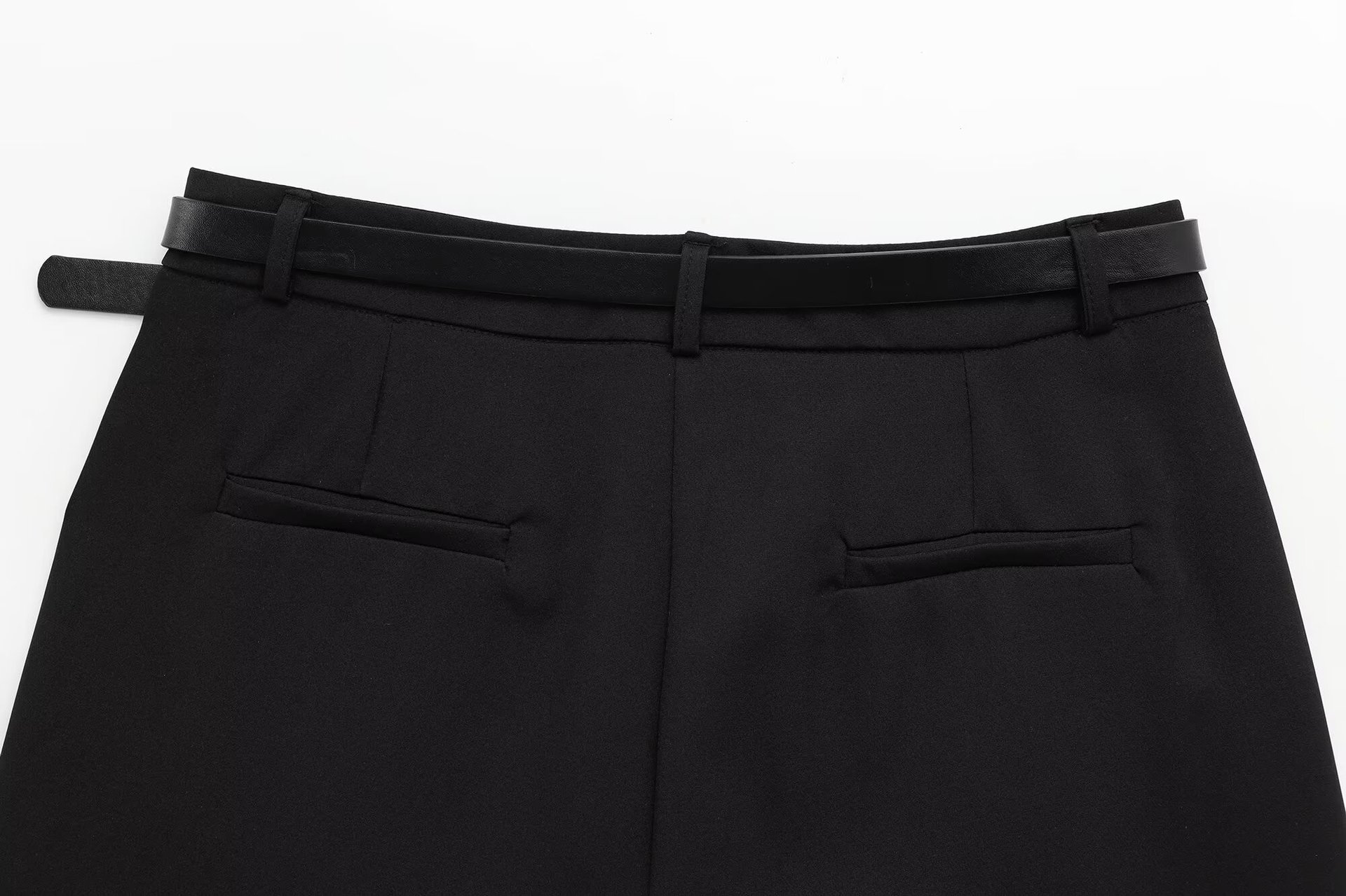 Women's Wide Pleated High Waist Casual Trousers with Belt