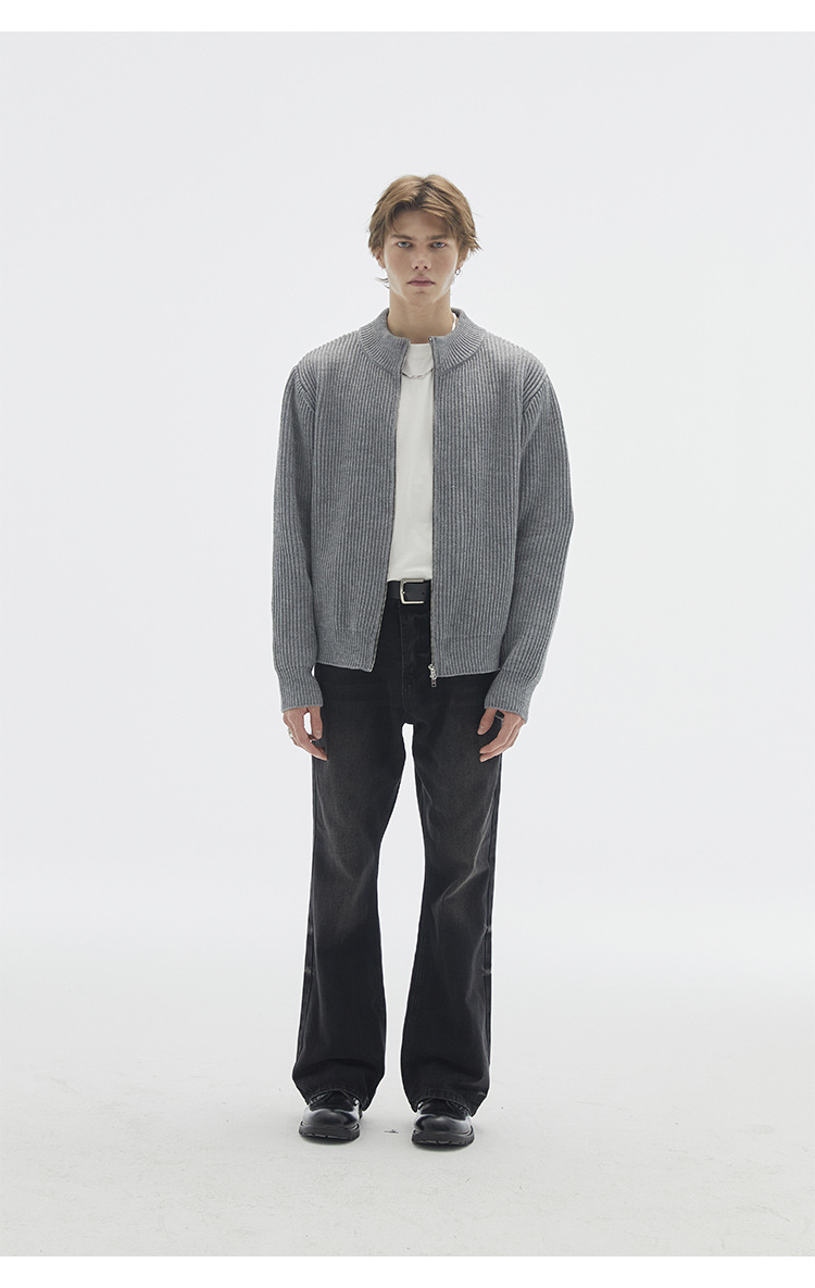 Unisex Loose Fit Long Sleeve Japanese Workwear Cardigan