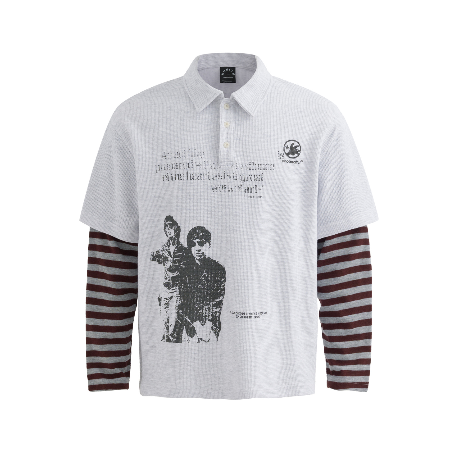 Button-Front Athletic Sweatshirt with Dual Bands