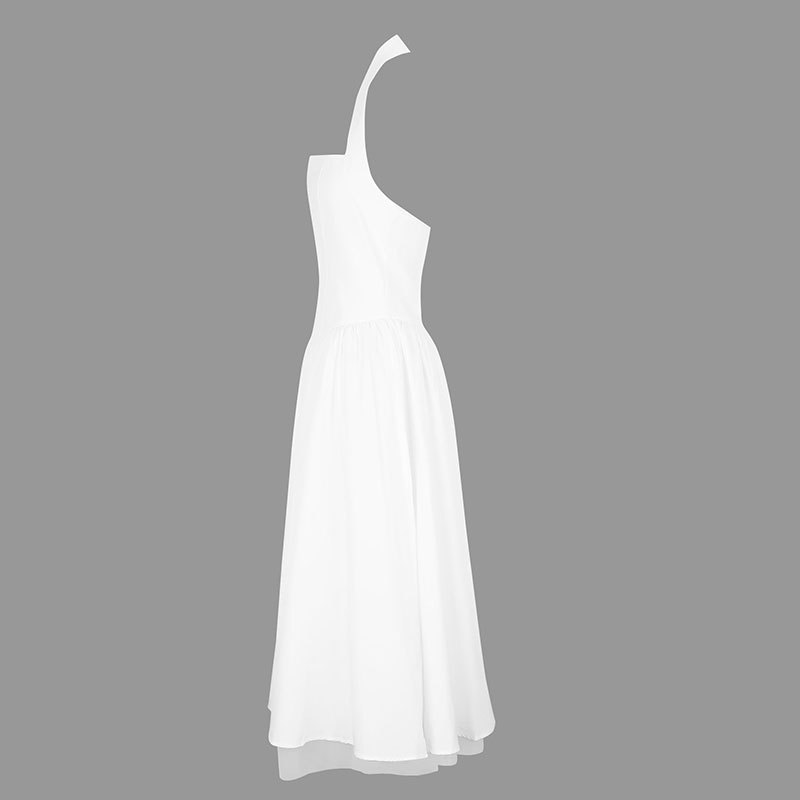 Halter Sleeveless Flared Maxi Dress