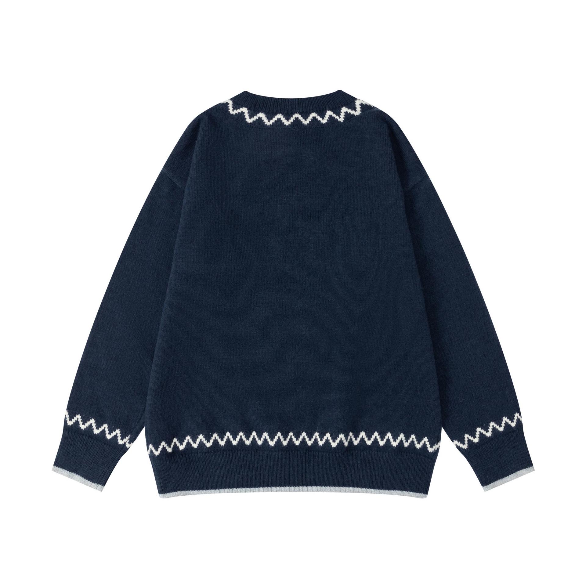 Long Sleeve Bunny Appliqué Crewneck Sweater