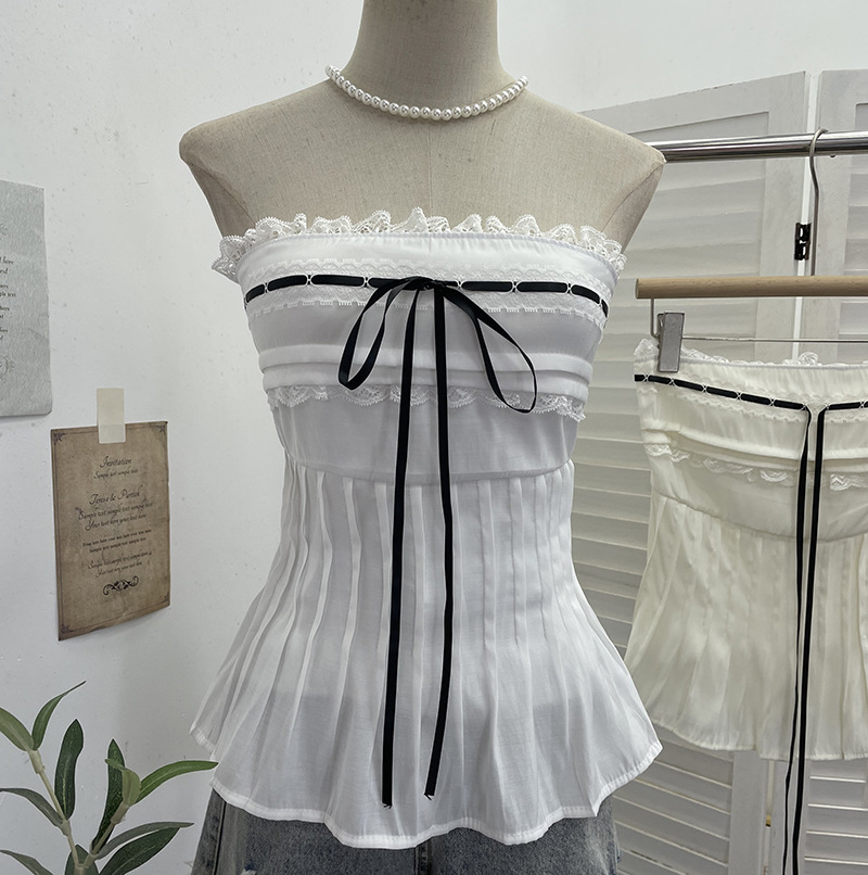 Lace Lace Strap Short Tank Top Strap