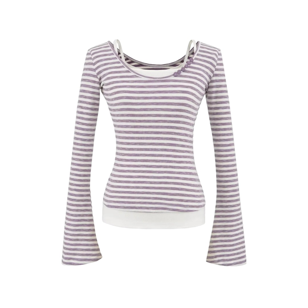 Ladies Asymmetric Vertical Fluted Slim Top