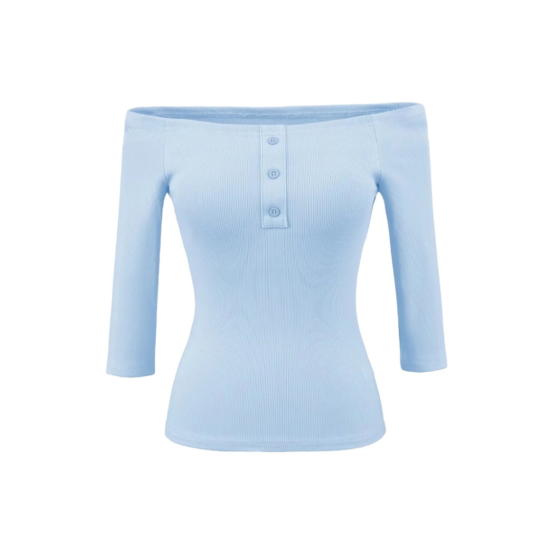 Sexy Slim Three-Quarter Scoop Neck Bodysuit