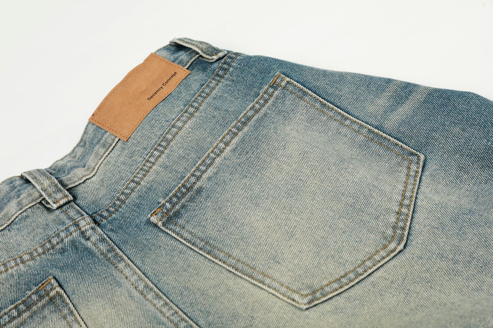 Street Style High-End Vintage Cat-Whisker Texture Pleated Design Men's Wide-Leg Casual Jeans