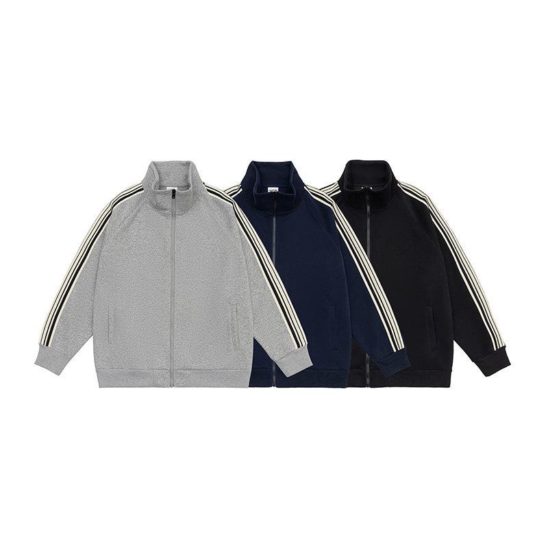 Oversized Cotton Blend Letter Print Zipper Hoodie